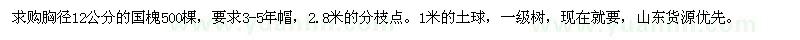 求購胸徑12公分的國槐