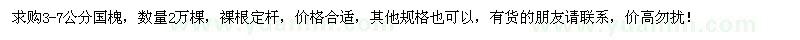 求購3-7公分國槐2萬棵