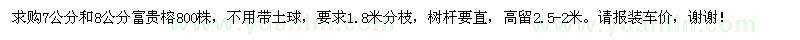 求購7公分和8公分富貴榕
