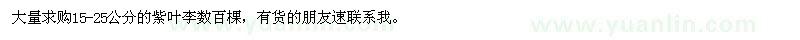求購15-25公分的紫葉李