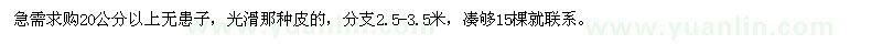 求購(gòu)20公分以上無(wú)患子 