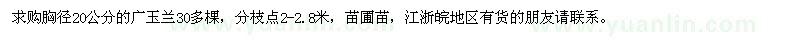 求購胸徑20公分的廣玉蘭