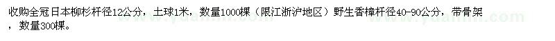 求購(gòu)全冠日本柳杉桿徑12公分,野生香樟桿徑40-90公分