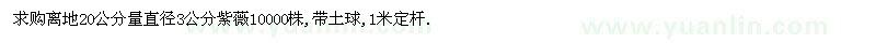 求購(gòu)3公分紫薇苗