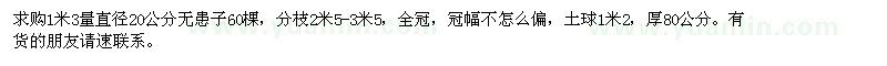 求購(gòu)20公分全冠無(wú)患子