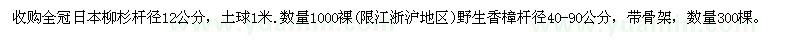 求購全冠日本柳杉桿徑12公分