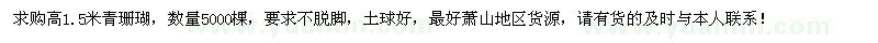求購(gòu)高1.5米青珊瑚5000棵