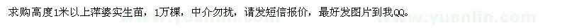求購(gòu)高度1米以上萍婆實(shí)生苗