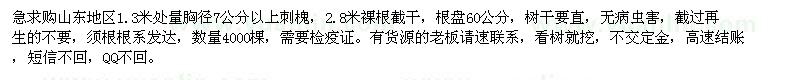求購(gòu)胸徑7公分刺槐4000棵