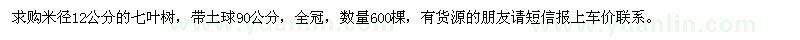 求購七葉樹