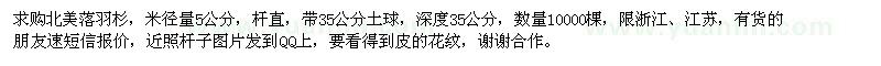 求購5公分北美落羽杉