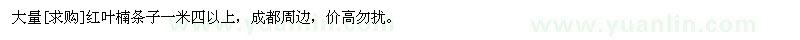 求購(gòu)大量紅葉楠條子一米四以上