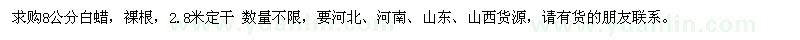 求購8公分白蠟