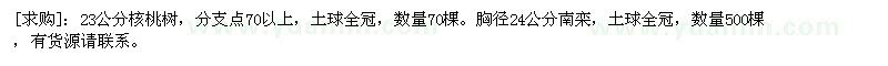 求購23公分核桃樹。胸徑24公分南欒