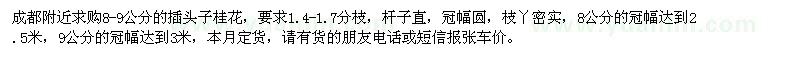 求購8-9公分的桂花