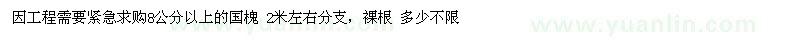 求購8公分以上的國槐 山苗也可以。