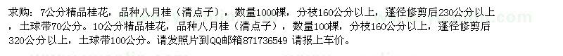 求購7公分、10公分精品桂花