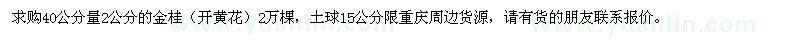 求購40公分量2公分金桂2萬棵 