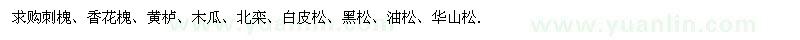 求購刺槐、香花槐、黃櫨、木瓜、北欒、白皮松、黑松、油松、華山松、