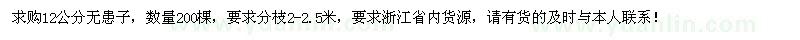 求購(gòu)12公分無患子200棵