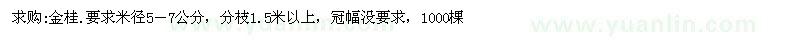 求購金桂米徑5－7公分