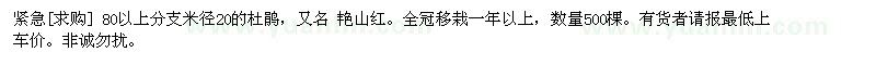 求購緊急 80以上分支米徑20的杜鵑