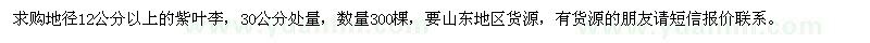 求購(gòu)紫葉李