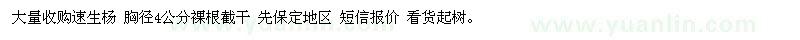求購速生楊