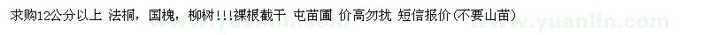 求購12公分以上 法桐，國槐