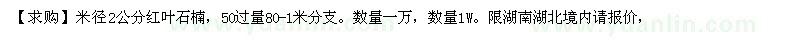 求購米徑2公分紅葉石楠