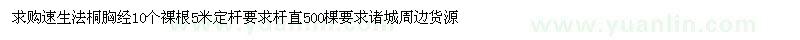 求購(gòu)速生法桐