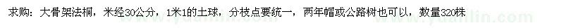 求購法桐