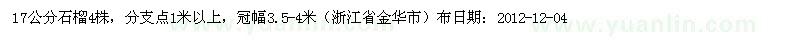 求購(gòu)17公分石榴4株