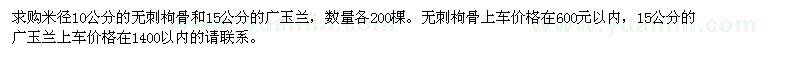 求購無刺枸骨、廣玉蘭