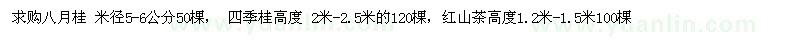 求購八月桂、紅山茶