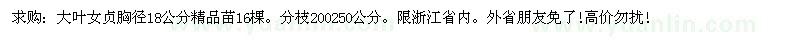 求購大葉女貞