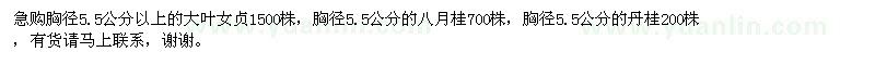 求購大葉女貞、八月桂、丹桂