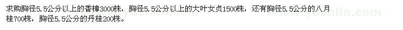 求購香樟、八月桂、大葉女貞 
