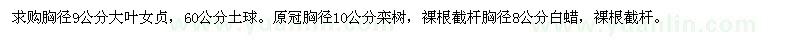 求購(gòu)大葉女貞、欒樹(shù)、白蠟 