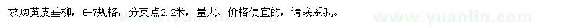 求購黃皮垂柳