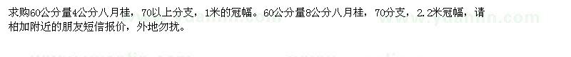 求購60公分量4公分8公分八月桂