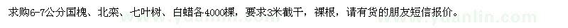 求購(gòu)6-7公分國(guó)槐、北欒、七葉樹(shù)、白蠟