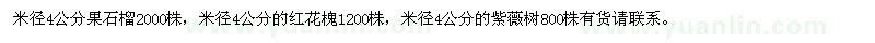 求購(gòu)4公分果石榴、紅花槐 