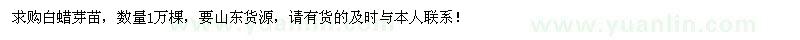 求購白蠟芽苗1萬棵