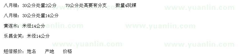 求購八月桂、黃連木、樂昌含笑
