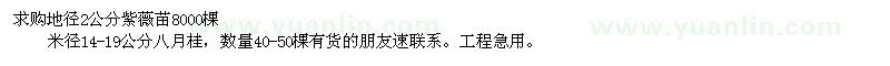 求購紫薇苗、八月桂