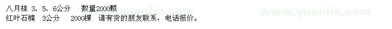 求購八月桂、紅葉石楠