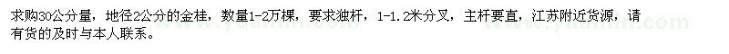 求購地徑2公分金桂1-2萬(wàn)棵