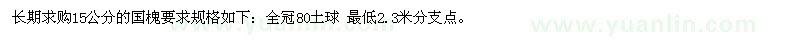 求購15公分國槐