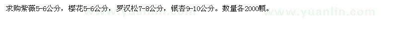 求購(gòu)銀杏、櫻花、紫薇、羅漢松